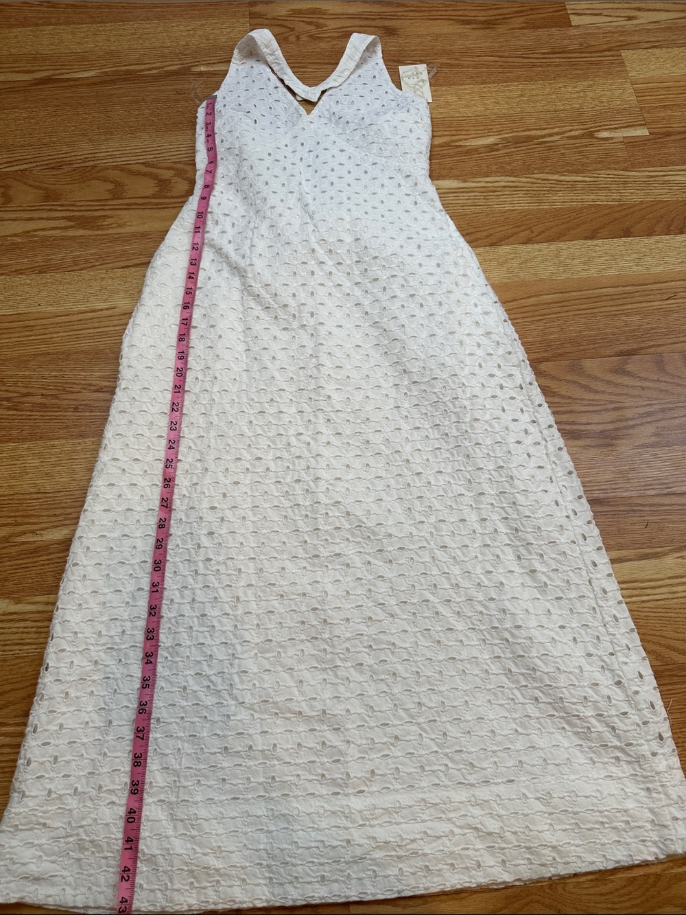 A New Day White Eyelet Halter Maxi Dress XL NWT - Picture 8 of 10